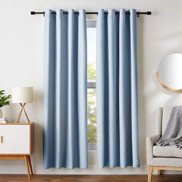 Amazon Basics Room Darkening Blackout Window Curtains with Grommets - 52 x 84-Inch, Light Blue
