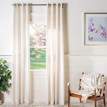 Safavieh Home Curtain Layland Beige Semi-Sheer 52" x 84" Grommet Drape Panel Window Treatment