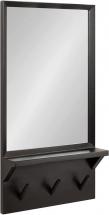 Kate and Laurel Hinter Framed Wall Mirror with Pegs, 16x30, Black