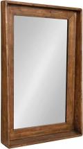 Kate and Laurel Basking Vertical Wood Wall Mirror with Shelf, Warm Caramel Brown, 24 x 36