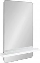 Kate and Laurel Fosset Frameless Mirror with Shelf, 18x30, White