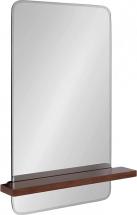 Kate and Laurel Fosset Frameless Mirror with Shelf, 18x30, Walnut Brown