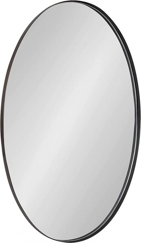 Kate and Laurel Rollo Oval Framed Wall Mirror, 20x30, Bronze
