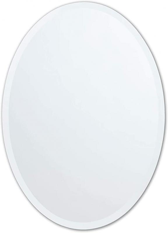 Better Bevel 20" x 27" Frameless Oval Mirror | 1" Beveled Edge | Bathroom Wall Mirror