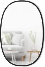 Umbra Hub Oval Wall Mirror with Rubber Rim, 24 x 36”, Black