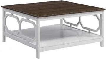 Convenience Concepts Omega Square 36" Coffee Table, Driftwood Top White Frame