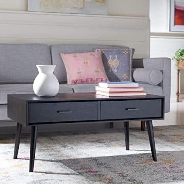 Safavieh Home Collection Mozart Mid-Century Black 2-Drawer Rectangle Coffee Table