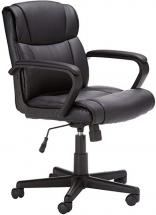 Amazon Basics Padded Office Desk Chair, Armrests, Adjustable, 360-Degree Swivel, 275Lb, Black
