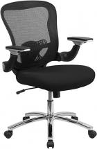 Flash Furniture Mid-Back Black Mesh Executive Swivel Ergonomic Office Chair with Flip-Up Arms
