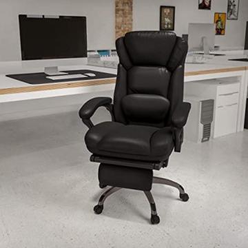 Flash Furniture High Back Black LeatherSoft Executive Reclining Office Chair, Outer Lumbar Cushion