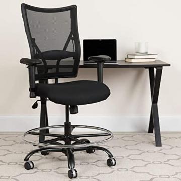 Flash Furniture HERCULES Series Big & Tall Black Mesh Chair with Adjustable Arms