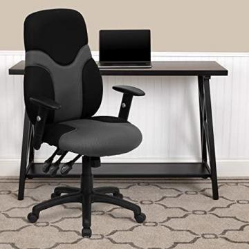 Flash Furniture High Back Ergonomic Black and Gray Mesh Office Chair with Adjustable Arms