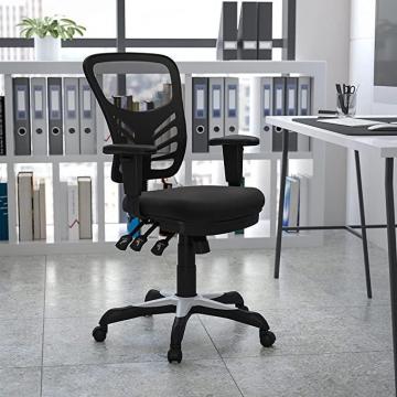 Flash Furniture Mid-Back Black Mesh Executive Swivel Ergonomic Office Chair with Adjustable Arms