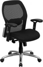 Flash Furniture Mid-Back Black Super Mesh Office Chair, Knee Tilt Control, Adjustable Lumbar & Arms