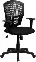 Flash Furniture Mid-Back Designer Back Swivel Task Office Chair with Fabric Seat and Adjustable Arms