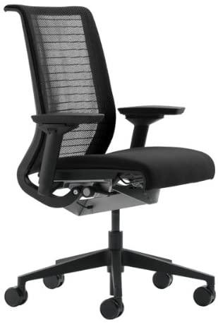 Steelcase Think Chair, Licorice 3D Knit Back with Black Fabric Seat