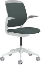 Steelcase Cobi Arm Chair with White Base & Standard Carpet Casters, Graphite