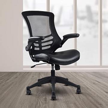 Techni Stylish Mid-Back Mesh Office Chair With Adjustable Arms. Color: Black