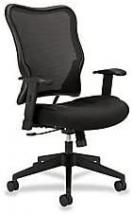 HON Wave Mesh High-Back Task Chair, with Height-Adjustable Arms, in Black