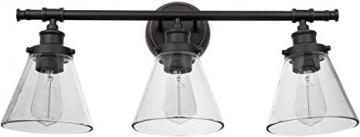 Globe Electric Parker 3 Oil Rubbed Bronze Vanity Light with Clear Glass Shades 51411