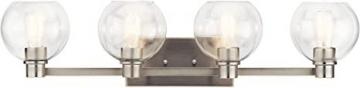 Kichler The Harmony 33.5 inch 4 Light vanity light with clear glass Brushed Nickel