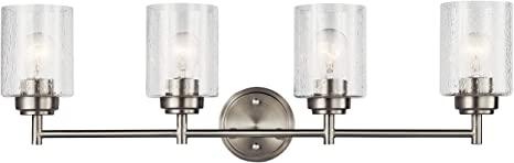 Kichler Winslow 30" 4 Light Vanity Light with Clear Seeded Glass in Brushed Nickel
