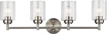 Kichler Winslow 30" 4 Light Vanity Light with Clear Seeded Glass in Brushed Nickel