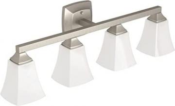 Moen YB5164BN Voss Collection 4 Dual-Mount Vanity Light Fixture with Frosted Glass, White