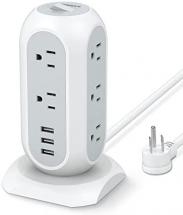 Tessan Power Strip with 11 Outlets 3 USB Ports, 6 Feet Extension Cord with Multiple Outlets