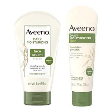 Aveeno Daily Moisturizing Fragrance-Free Face & Neck Cream & Aveeno Daily Moisturizing Body Lotion
