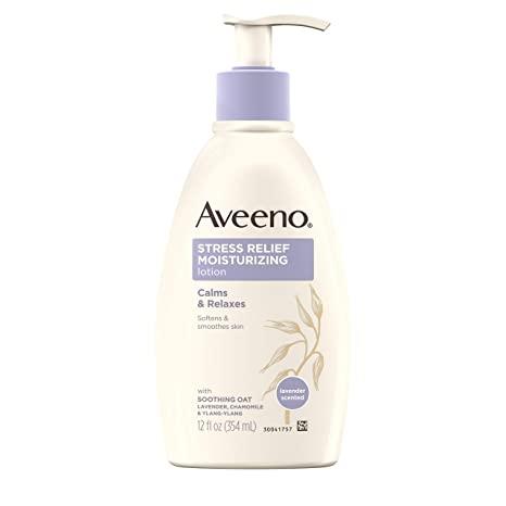 Aveeno Stress Relief Moisturizing Body Lotion with Lavender, 12 fl. oz