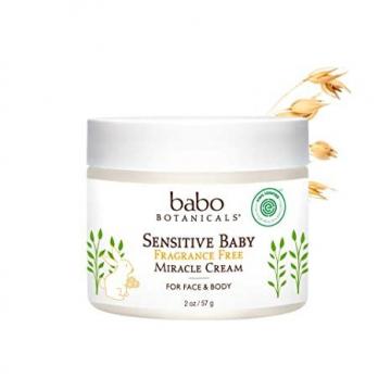 Babo Botanicals Sensitive Baby Fragrance-Free Miracle Cream, Face & Body Moisturizer, 2 oz