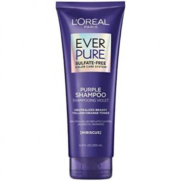 L'Oreal Paris EverPure Sulfate Free Brass Toning Purple Shampoo for Blonde, Bleached, 6.8 Fl Oz