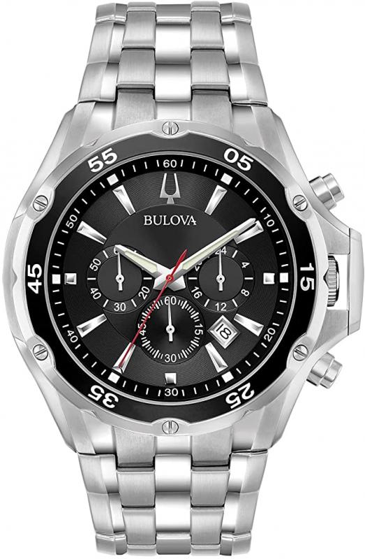 Bulova Classic Chronograph Mens Stainless Steel, Silver-Tone