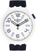 Swatch Quartz Plastic Strap, White, 24 Casual Watch