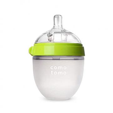 Comotomo Natural Feel Baby Bottle, Green, 5 Ounce