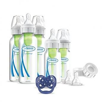 Dr. Brown's Options+ Anti-Colic Baby Bottle Gift Set with 4oz and 8oz Bottles and PreVent Pacifier