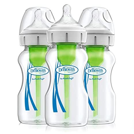 Dr. Brown's Options+ Wide-Neck Anti-Colic Glass Baby Bottle - 9oz - 3pk