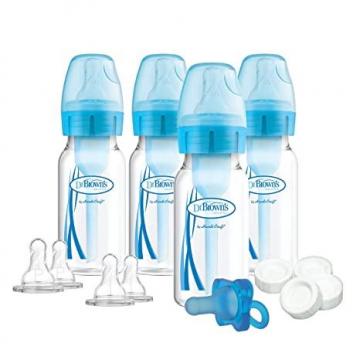 Dr. Brown's Options+ Slow Flow Preemie and Newborn Anti-Colic Bottle Set with 4oz Bottles