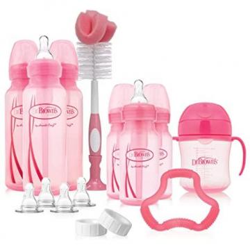 Dr. Brown's Options+ First Year Anti-Colic Bottle Set with Sippy Cup, Baby Bottle Brush & Teether
