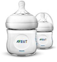 Philips Avent Natural Baby Bottle 4oz, Clear, Pack of 2