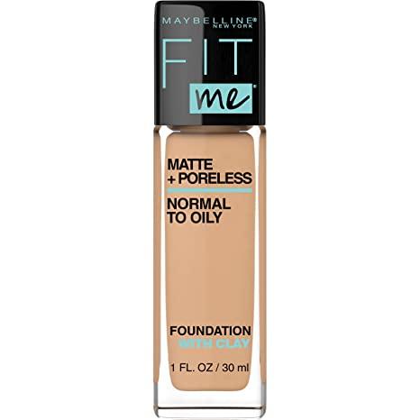 Maybelline Fit Me Matte + Poreless Liquid Foundation Makeup, Soft Tan, Oil-Free Foundation