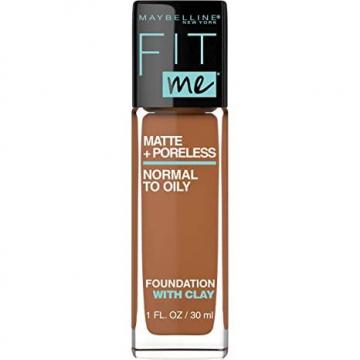 Maybelline Fit Me Matte + Poreless Liquid Foundation Makeup, Warm Coconut, Oil-Free Foundation