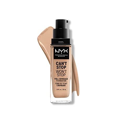 NYX Professional Makeup Can't Stop Won't Stop Foundation, 24h Full Coverage Matte Finish - Natural