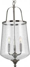 Progress Passage Collection 3-Light Clear Seeded Glass Farmhouse Pendant Light Brushed Nickel
