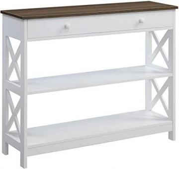 Convenience Concepts Oxford 1 Drawer Console Table, Driftwood White