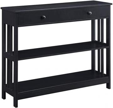 Convenience Concepts Mission 1 Drawer Console Table, Black