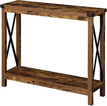Convenience Concepts Durango Console Table with Shelf, Barnwood/Black