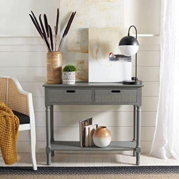 Safavieh Home Collection Landers Distressed Grey 2-Drawer Console Table CNS5710E, Graphite