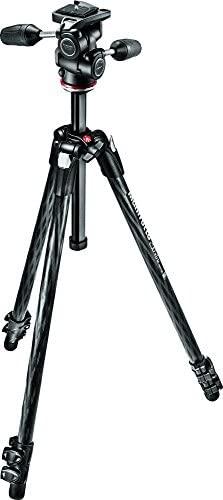 Manfrotto 290 Xtra Carbon Fiber 3-Section Tripod Kit with 3-Way Head, Black